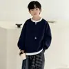 Sudadera para niño, camiseta base de otoño estilo coreano de dos piezas falsas para niños, nuevo estilo otoño-primavera 2026, top de otoño grande para niños, moderno