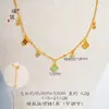 Tienda de oro Puzuo con pendientes de trébol de cuatro hojas de la suerte de dopamina dorada para mujer, flor de lujo ligero, joyería de color francés