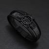 Nuevo Producto Transfronterizo Estilo de Moda Retro Europeo y Americano Timón de Barco Aleación Hebilla Magnética Tejido a Mano Multicapa Pulsera de Cuero para Hombre