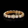 Europeo y Americano 10mm Cadena Cuadrada de Azúcar de Roca Zirconio Accesorios de Pulsera Marca Trendy Hip-Hop Nuevo Broche de Primavera Pulsera para Hombre al Mayoreo