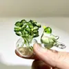 Zibo Cristal Mini Flor Punta del Dedo Pájaro Ramo Adorno de Cristal Regalo Nicho Flor Eterna Decoración de Escritorio Cristal