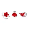 Cuentas de Flor Trompeta Estrella de Cinco Puntas de Vidrio Degradado, Cuentas de Flor de Cinco Pétalos con Agujero Central, Abalorios Sueltos para Horquillas, Pendientes, Pulseras Estilo Antiguo DIY