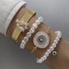 Pulseiras Transfronteiriças Europeias e Americanas, Pulseira Boêmia Olho do Diabo com Senso de Design, Conjunto de Pulseiras Exageradas com Gotejamento de Óleo e Incrustadas com Diamantes