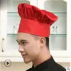 Chapéu de chef de hotel chapéu de cozinha loja de bolos fábrica de macarrão e alimentos chapéu de pano para homens e mulheres chapéu de trabalho chapéu de cogumelo plissado Branco