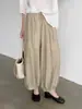 Pantalones de Verano Estilo Coreano Oufan Posición C Finos Frescos Plisados Estilo Linterna para Mujer Adelgazantes de Cintura Alta Casuales 11404