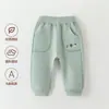 Traje de Dos Piezas Sudadera Térmica de Felpa de Algodón Puro para Bebés y Niños Primavera y Otoño Ropa de Salida para Bebé Tops y Pantalones a la Moda Invierno