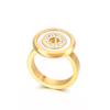 Anillo de concha de moda de estilo japonés y coreano, regalo romántico para el Día de San Valentín, anillo de pareja de acero inoxidable en oro rosa