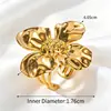 Anillos Florales Europeos y Americanos de Venta Caliente Transfronterizos, Modernos y Versátiles, Anillos Abiertos Ajustables Chapados en Oro para Mujer