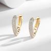 Aretes Europeos y Americanos de Nueva Moda de Diamantes Completos de Alto Nivel de Cobre y Zircón para Mujer, Aretes Geométricos de Diamantes, Selección Transfronteriza