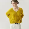 Suéter de Tricô Outono e Inverno Vazado Solto Caxemira Emagrecedor Jaqueta Cover-Up Cor Sólida Gola Nova Versátil Feminino Top Grosso