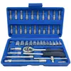 Caixa de ferramentas para reparo automotivo com 46 peças para dropshipping internacional, chave de soquete, conjunto de caixa de ferramentas para manutenção mecânica de automóveis, atacado do fabricante