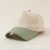 2025 Gorra de Béisbol Rígida de Cinco Piezas de Algodón Puro con Combinación de Colores Transfronteriza Gorra Trucker Bordada con Placa Ligera Estilo Unisex Casual