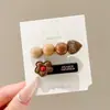 Pinza para el pelo de terciopelo con forma de corazón y perlas, estilo coreano, color block, nuevo modelo otoño e invierno 2026, pinza de pico de pato para frente y laterales