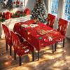 Venta al por mayor de fábrica Transfronterizo Nuevo Juego de Mantel y Funda para Silla de Navidad Impermeable Todo Incluido Funda para Silla de Navidad de Seda de Leche