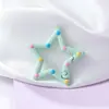 Estrella de Cinco Puntas de Dibujos Animados Hebilla de Resorte con Goteo de Aceite Accesorios Metálicos para Joyería DIY Colgante Lindo Anillo de Conexión Pintado de Colores