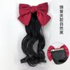 Peluca para niños cola de caballo media longitud cabello rizado cola de caballo lazo nudo cola de caballo lindo accesorios para el cabello de princesa accesorios para actuaciones cabello