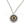 Collar de Acero Inoxidable de 32 Equipos de la NHL con Colgante Redondo de Diamante, Joyería Transfronteriza de los Maple Leafs Blackhawks, Lote Mixto