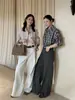 Pantalones de pierna ancha simples para adelgazar estilo coreano ICCIICC, nuevos pantalones casuales versátiles de otoño que realzan la altura para mujer, modelo 2932