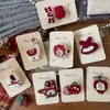 Nuevo Estilo Coreano Dulce Rojo Dibujos Animados Pasador Tela Niños Lado Roto Flequillo Clip Accesorios para el Cabello de Niña Hechos a Mano