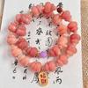Pulsera de Raíz de Loto Natural Bodhi, Popular en TikTok, Pieza de Calabaza Tallada, Pulsera de Joyería de Doble Círculo, Cuentas Budistas al Por Mayor para Mujeres
