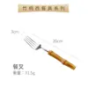 Cuchillo para Bistec, Tenedor, Cuchara de Acero Inoxidable 304 con Mango de Bambú, Tenedor de Postre, Cuchillo para Mantequilla Duradero, Vajilla Occidental para el Hogar