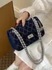 Bolso de cadena retro estilo coreano con patrón de diamantes para mujer, bolso cuadrado pequeño de solapa de alta gama, bolso de hombro y bandolera moderno y versátil