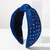 Nova Faixa de Cabeça Colorida com Strass e Nó Largo, Doce e Fresca, para Uso Diário, Acessório de Cabelo com Coroa Alta
