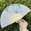 Leque Dobrável Estilo Antigo Transfronteiriço para o Verão, Estilo Chinês, Hanfu, Cheongsam, Leque Pequeno Dobrável de Bambu Portátil para Mulheres