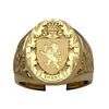 Venta caliente transfronteriza explosión de deseos Anillo con cabeza de león corona insignia de hombre chapada Europa y Estados Unidos anillo al por mayor