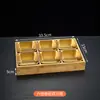 Creativo Plato de Nueve Compartimentos para Restaurantes Comerciales de Hot Pot, Restaurantes de Barbacoa, Bandejas de Carne y Verduras, Bandejas de Madera de Bambú, Platos Divididos