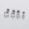 Aretes de Hueso de Oreja Redondos de Acero Inoxidable con Circonita de Tres/Cuatro Puntas, Aretes de Aguja Fina, Aretes de Cartílago de Oreja de Aguja Corta, Mini Aretes de Joyería de Oreja con un Solo Diamante
