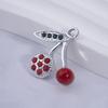Dulce y Fresco Set de Colgante de Collar de Cereza de Cristal Rojo, Pulsera de Circonita, Material para Pendientes, Accesorios de Joyería DIY