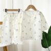 Roupas de verão para crianças em algodão, pijamas finos para meninos e meninas, roupas infantis com ar condicionado, terno casual para bebês