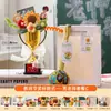 Presente de formatura do jardim de infância para professoras: troféu masculino, buquê de tricô, girassol feito à mão como um presente de agradecimento aos professores