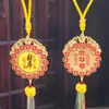 Colgante de moneda Shangui hecho de plata tibetana, colgante de moneda de cinabrio estilo chino vintage, accesorio de collar de hebilla de paz retro