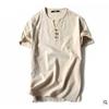 Camiseta masculina de linho de estilo chinês de verão de manga curta 2021 nova moda coreana casual camiseta uma geração de cabelo