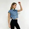 Novo Colete Jeans Transfronteiriço Amazon 2026 para Mulheres, Colete Sem Mangas Estilo Europeu e Americano com Bolsos Grandes, Versátil