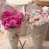 Producto Nuevo Otoño e InviernoRamo de Flores de Papel de Paja Hecho a Mano Vintage Papel de Envoltura Papel Triturado Rosa Envoltura Floral DIY