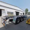 Camión de transporte de contenedores de plataforma plana con cuello de cisne esqueleto para uso portuario, suspensión de aire, servicio pesado