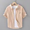 Camisa informal de algodón a rayas de verano para hombre, holgada, elegante, artística, juvenil, de manga corta, moderna para hombre