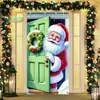 Pegatina navideña transfronteriza de Amazon para puerta Cubierta de puerta de Papá Noel Decoración de fiesta de Año Nuevo Banner de puerta Cubierta de puerta