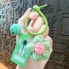 Etiqueta de texto em acrílico flor de lã chaveiro de tricô pingente bolsa finalizada de crochê enfeites presentes para estudantes