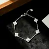 Pulsera y Tobillera de Trébol de Cuatro Hojas Más Vendidas Transfronterizas, Chapadas en Oro, Alta Retención de Color, Accesorio de Trébol de Cinco Hojas