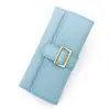 Nueva Cartera Larga para Mujer Estilo Simple y Fresco Cartera Plegable en Tres Secciones de PU, Billetera para Monedas, Portatarjetas Múltiples y Clutch