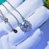 Nuevo collar de herradura de diamante de imitación de 2 quilates con ocho corazones y ocho flechas, colgante de circonita microincrustada, chapado en joyería pt950