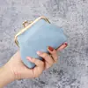 Nuevo Bolso de Monedas de Moda Retro Estudiante Bolso de Mano Corto Mini Bolso de Cera para Auriculares Bolso de Monedas Bolso con Pinza