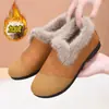 Zapatos Nuevos de Felpa de Invierno para Mujer Mocasines Retro Slip-on con Felpa Gruesa Zapatos de Algodón Cálidos Zapatos de Algodón para Madre
