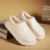 Zapatillas de Algodón para Pareja de Invierno Ligeras Zapatos para el Hogar de Maternidad Cómodos Clásicos Suela Gruesa Punta Cerrada Casual Acolchadas Cálidas Zapatos de Algodón