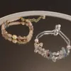Pulsera de Fluorita Pulsera de Grava de Cristal Natural Perla de Agua Dulce Irregular Polvo de Grava Joyería Estilo Fresco Dongling
