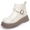 Botines de suela gruesa para mujer en otoño e invierno, con forro polar y grosor añadidos, nuevo modelo 2026, cómodos, antideslizantes, suela suave, tacón grueso, punta redonda